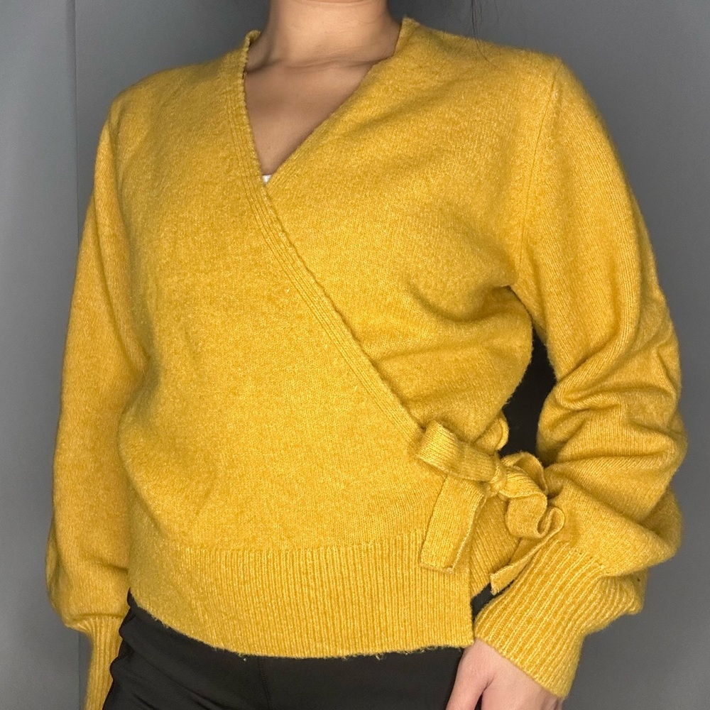 Primark Mustard V-Neck Wrap Sweater